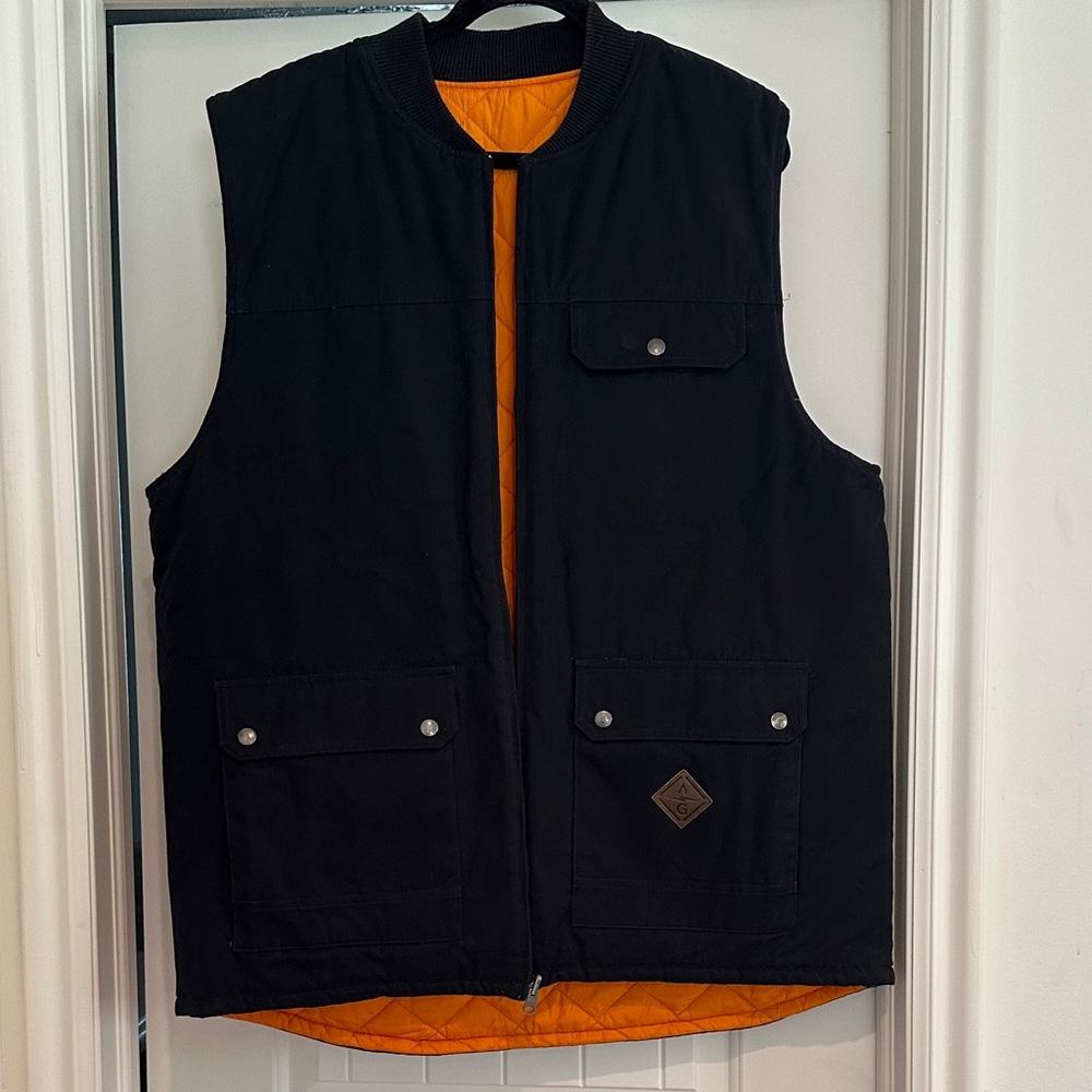 Men's Analog Reversible Black and Orange Vest